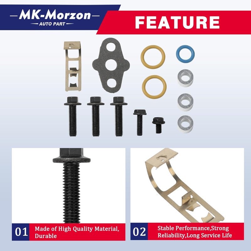 MK-Morzon Turbocharger Mounting Kit with Gaskets O-Rings and Bolts Compatible with 6.0L Powerstroke Diesel 2003-2010 Ford,2002-2010 International Trucks Replaces# 904-234, 3C3Z-9T514-AG, 3C3Z-9T514-AD - Image 4